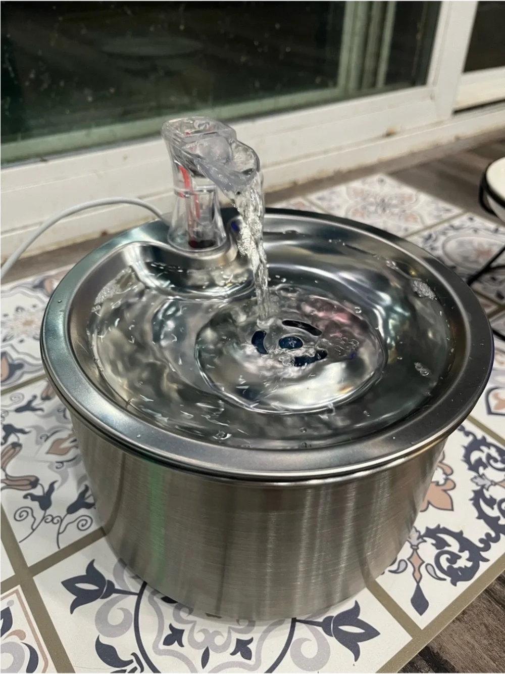 Stainless Steel Pet Water Fountain - Silver